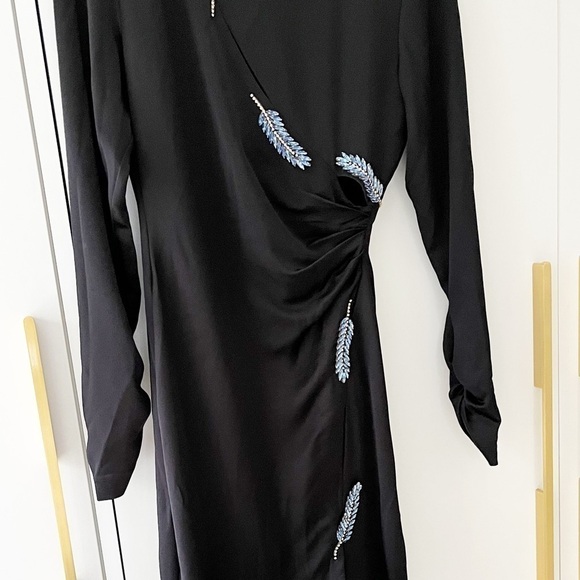 ZARA BNWOT satin effect dress with leaf - Picture 11 of 16